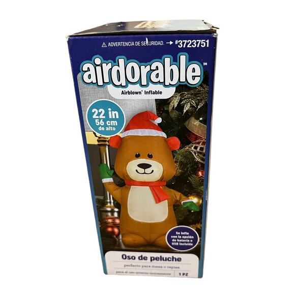 New Gemmy Airdorable Airblown Inflatable Teddy Bear 22" 3723751 Indoor - Picture 4 of 4